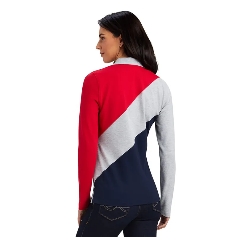 Ariat Women's Taryn Polo - Red/Grey/Navy-1